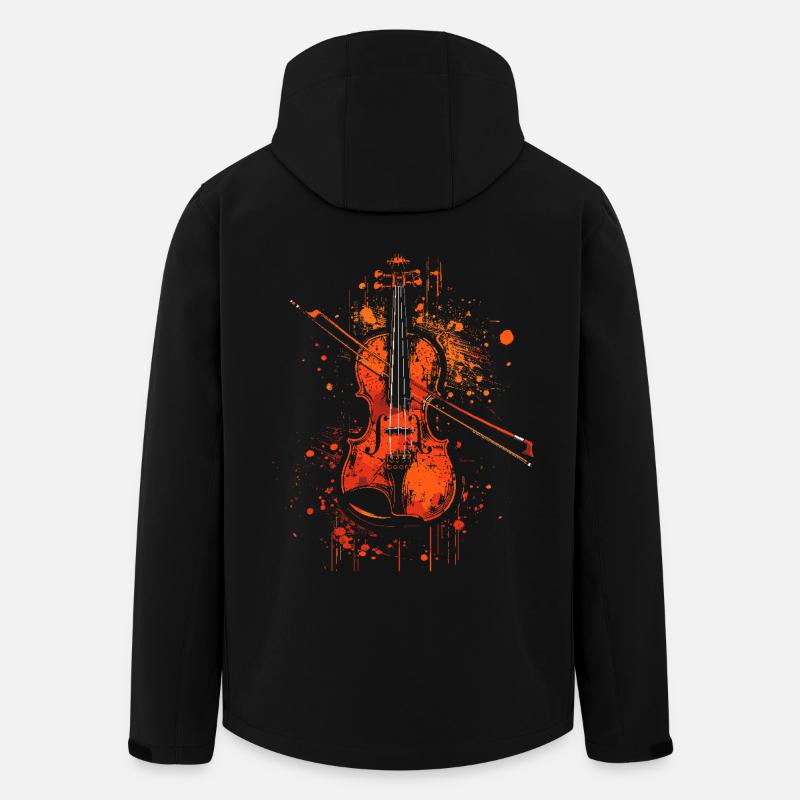 Violin Graphics - Men’s Recycled Softshell Jacket by Stanley/Stella - black