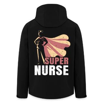 Infirmière – Infirmière super-héroïne - Veste softshell homme en polyester recyclé Stanley/Stella - noir - Dos - AI Model Male 185 light (185cm)