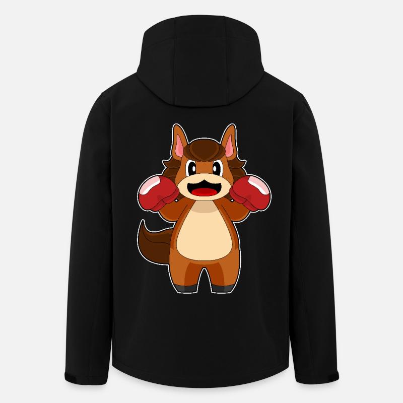 Pferd Boxer Boxhandschuhe Boxen - Recycelte Männer Softshell-Jacke von Stanley/Stella - Schwarz