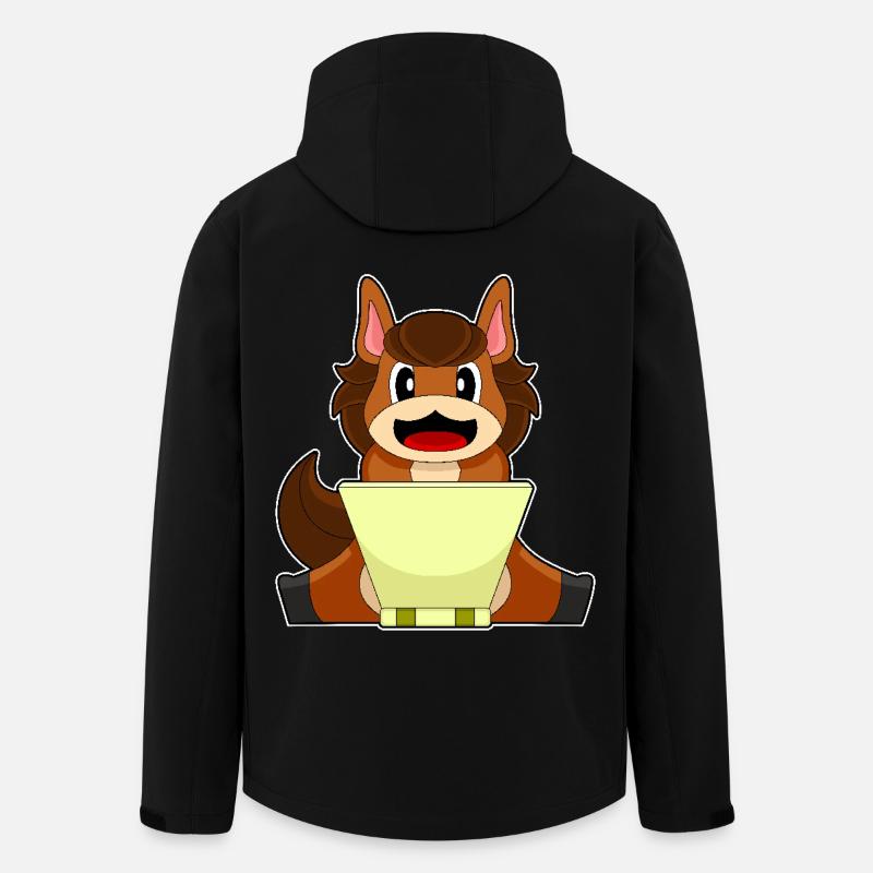 Pferd Laptop - Recycelte Männer Softshell-Jacke von Stanley/Stella - Schwarz