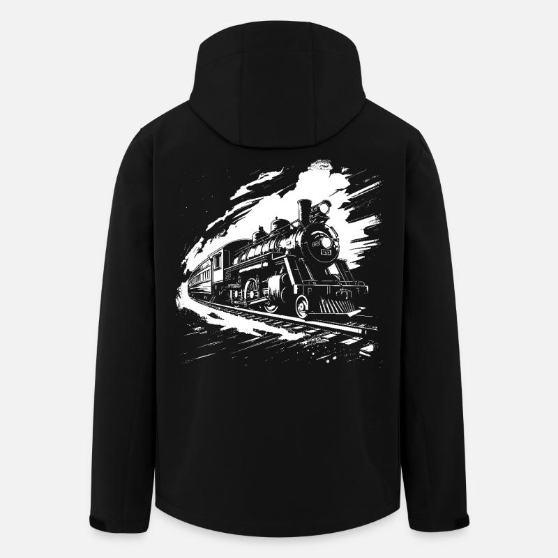 Dessin ferroviaire - Veste softshell homme en polyester recyclé Stanley/Stella - noir