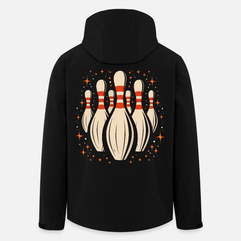 Quilles de bowling de dessin animé - Veste softshell homme en polyester recyclé Stanley/Stella - noir