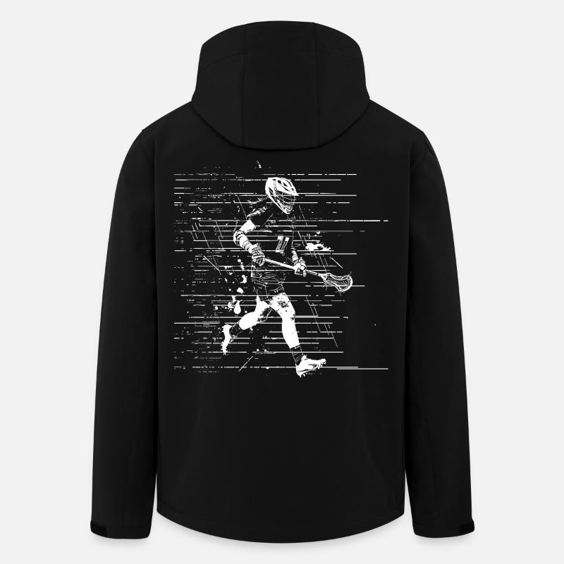 Dessin d’un joueur de crosse - Veste softshell homme en polyester recyclé Stanley/Stella - noir