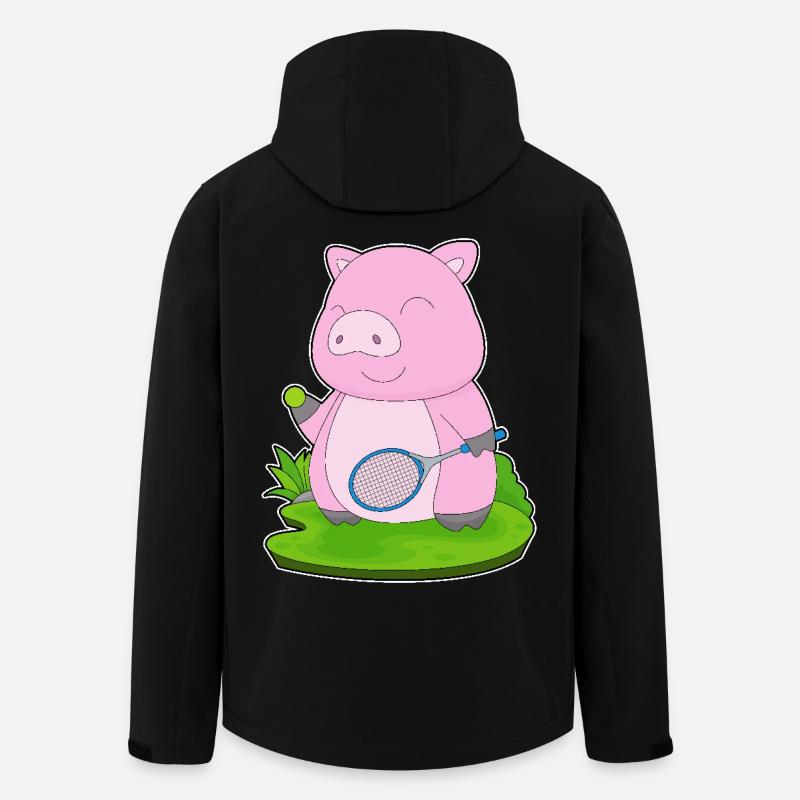 Raquette de tennis Pig - Veste softshell homme en polyester recyclé Stanley/Stella - noir