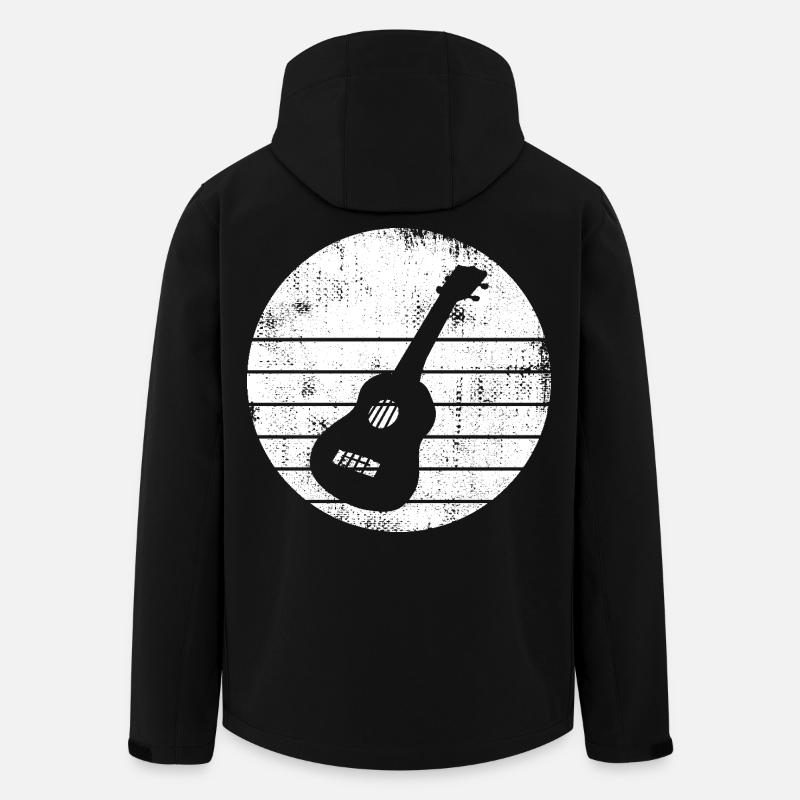 Dessin de ukulélé - Veste softshell homme en polyester recyclé Stanley/Stella - noir