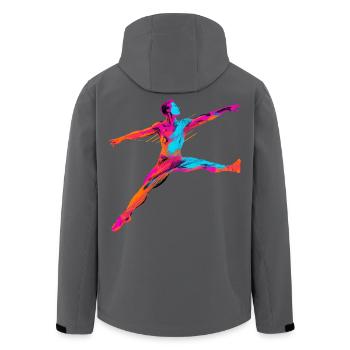 Männlicher Ballett Tänzer Synthwave - Recycelte Männer Softshell-Jacke von Stanley/Stella - Schwarz - Hinten - AI Model Male 185 light (185cm)