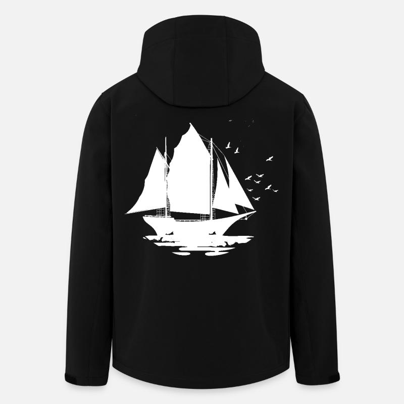 Segelschiff Skizze - Recycelte Männer Softshell-Jacke von Stanley/Stella - Schwarz
