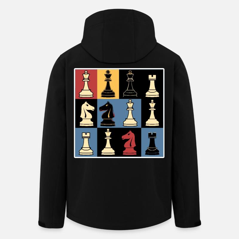 Chess Pieces Graphics - Men’s Recycled Softshell Jacket by Stanley/Stella - black