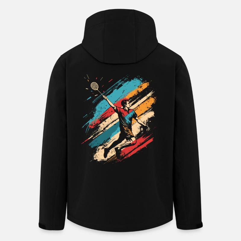 Retro Badminton - Recycelte Männer Softshell-Jacke von Stanley/Stella - Schwarz