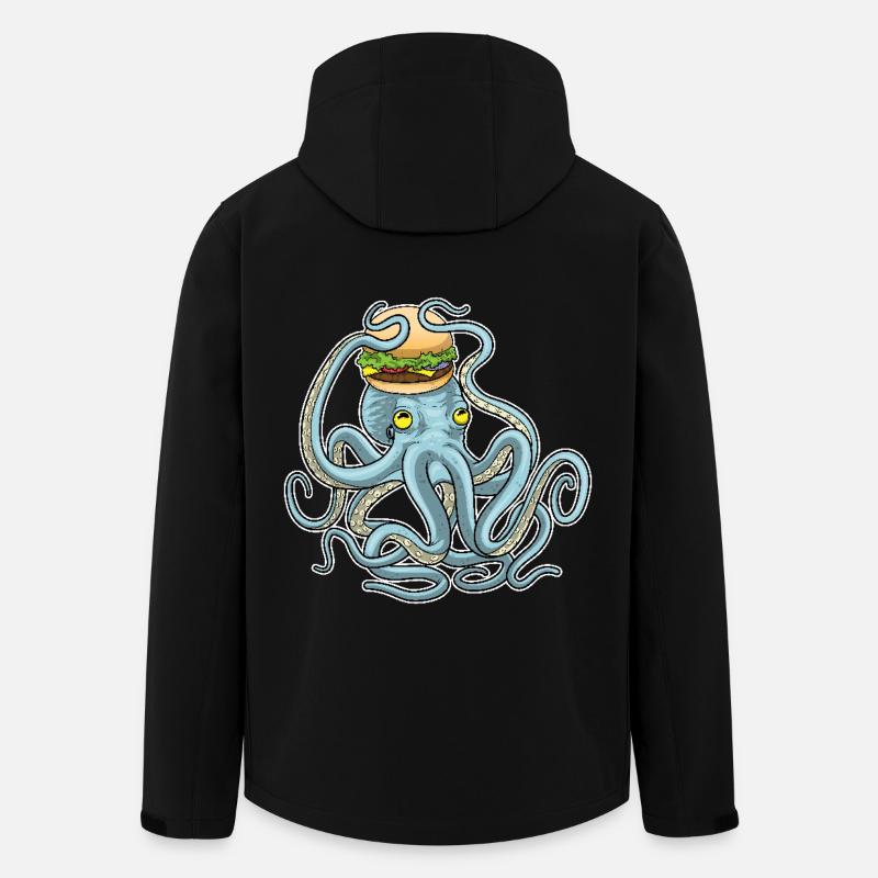 Octopus Cheeseburger - Men’s Recycled Softshell Jacket by Stanley/Stella - black