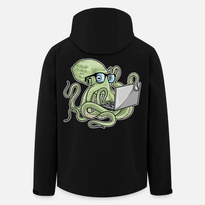 Octopus Laptop - Men’s Recycled Softshell Jacket by Stanley/Stella - black