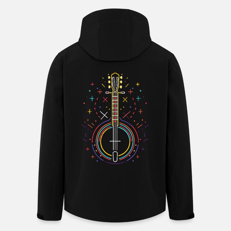 Banjo Line Art - Recycelte Männer Softshell-Jacke von Stanley/Stella - Schwarz