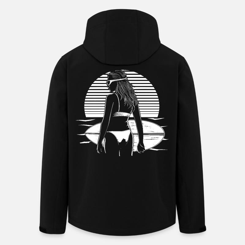 Weiblicher Surfer - Recycelte Männer Softshell-Jacke von Stanley/Stella - Schwarz