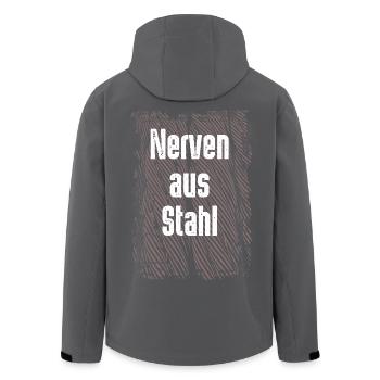 Nerven aus Stahl - Recycelte Männer Softshell-Jacke von Stanley/Stella - Schwarz - Hinten - AI Model Male 185 light (185cm)