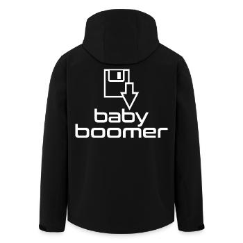 Disquette Baby Boomer - Veste softshell homme en polyester recyclé Stanley/Stella - noir - Dos - AI Model Male 185 light (185cm)