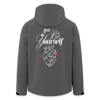 Just Be Yourself – Herz & Selbstliebe - Recycelte Männer Softshell-Jacke von Stanley/Stella - Schwarz - Hinten - AI Model Male 185 light (185cm)