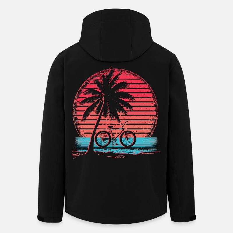 Vélo Synthwave - Veste softshell homme en polyester recyclé Stanley/Stella - noir