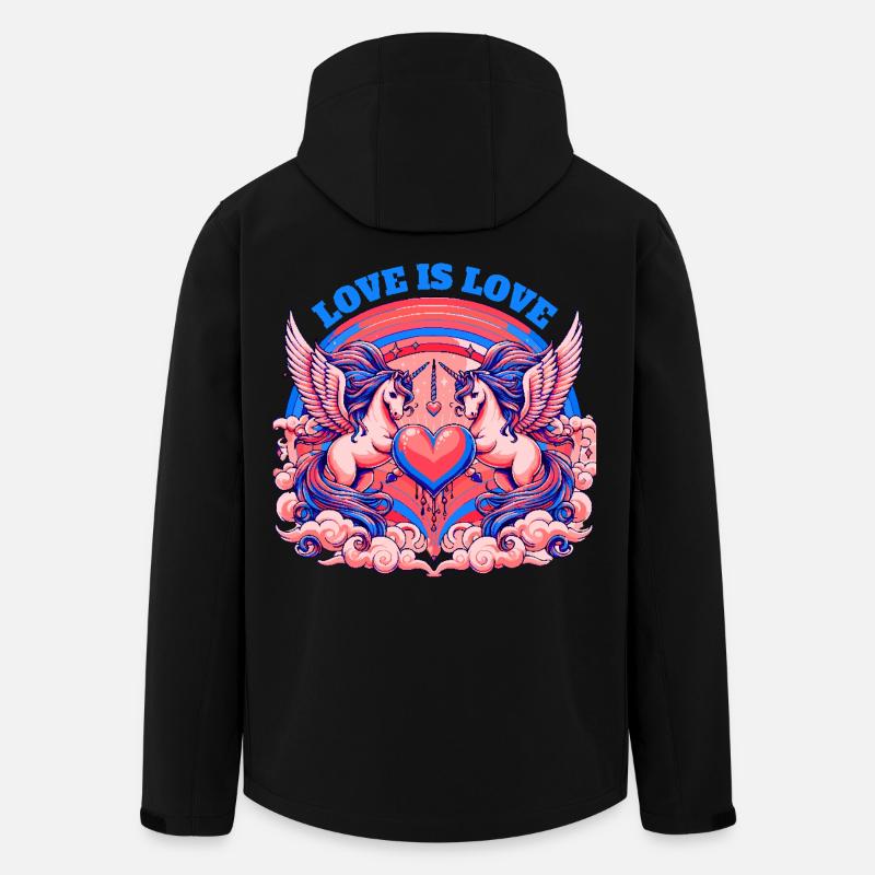 Love is Love Blau - Recycelte Männer Softshell-Jacke von Stanley/Stella - Schwarz