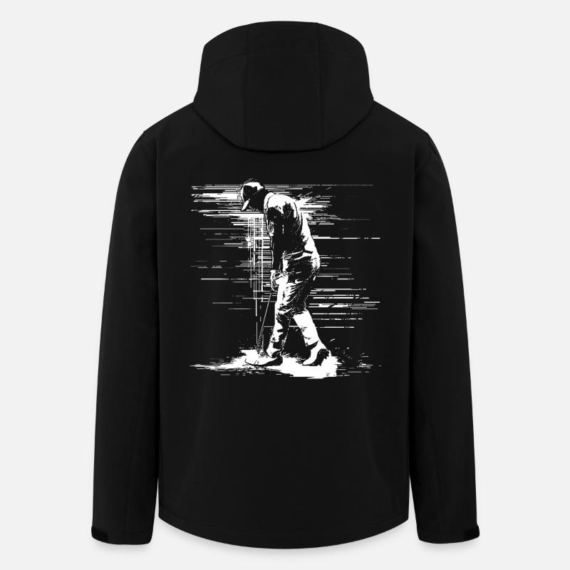 Golfspieler Skizze - Recycelte Männer Softshell-Jacke von Stanley/Stella - Schwarz