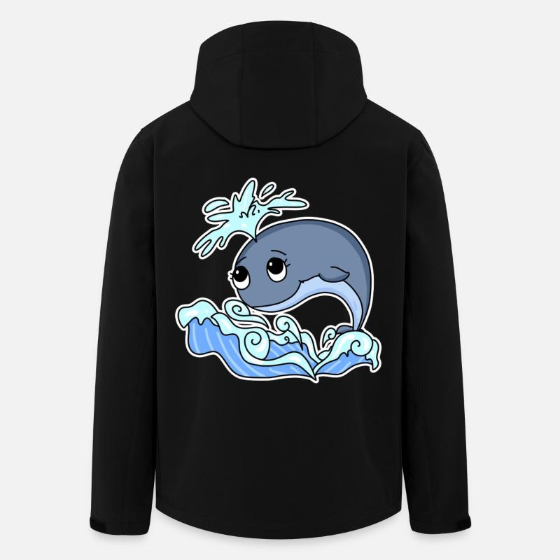 Baleine Animal Océan Graphique - Veste softshell homme en polyester recyclé Stanley/Stella - noir