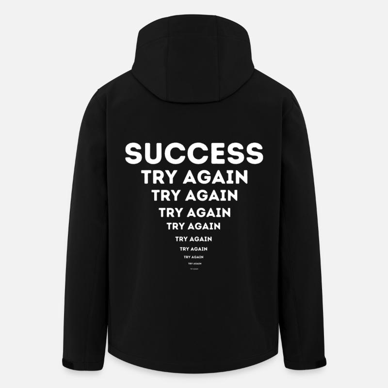 Erfolg & Motivation – Success Try Again - Men’s Recycled Softshell Jacket by Stanley/Stella - black