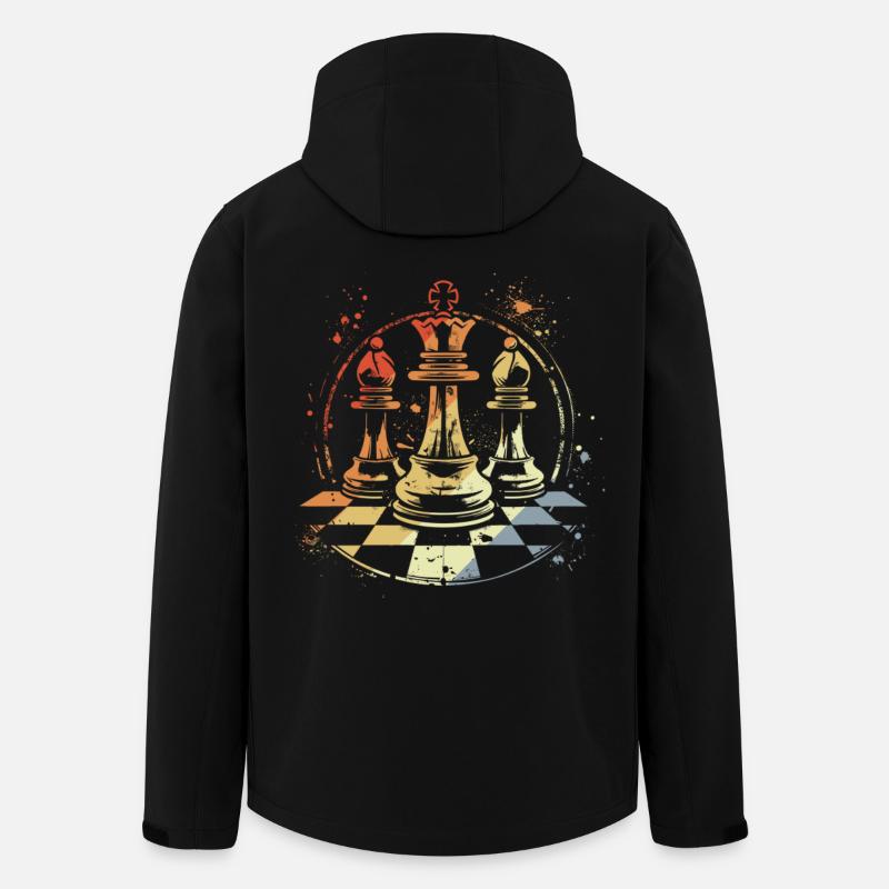 Pièces d’échecs rétro - Veste softshell homme en polyester recyclé Stanley/Stella - noir