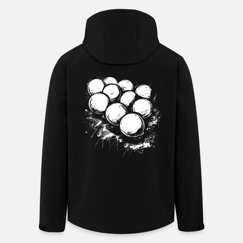 Boules de billard Gaffiti - Veste softshell homme en polyester recyclé Stanley/Stella - noir
