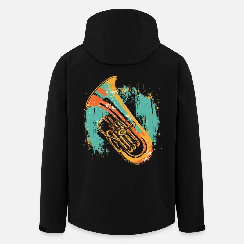 Tuba Grafik - Recycelte Männer Softshell-Jacke von Stanley/Stella - Schwarz