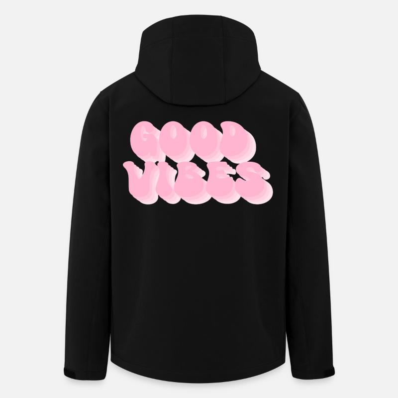 Positive Vibes – Retro Bubble Font - Men’s Recycled Softshell Jacket by Stanley/Stella - black
