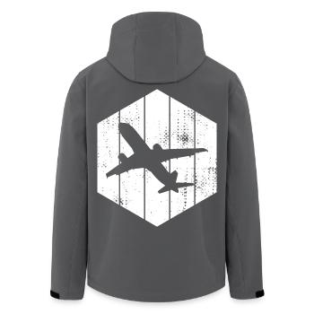 Airplanes Sketch - Men’s Recycled Softshell Jacket by Stanley/Stella - anthracite - Back - AI Model Male 185 light (185cm)