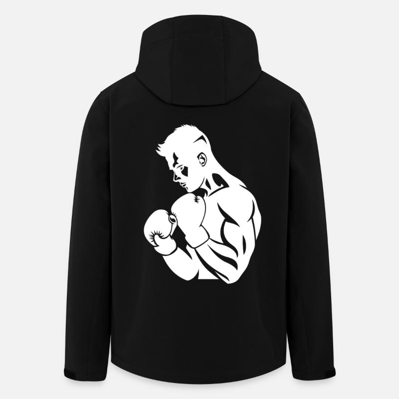 Boxer Zeichnung - Recycelte Männer Softshell-Jacke von Stanley/Stella - Schwarz