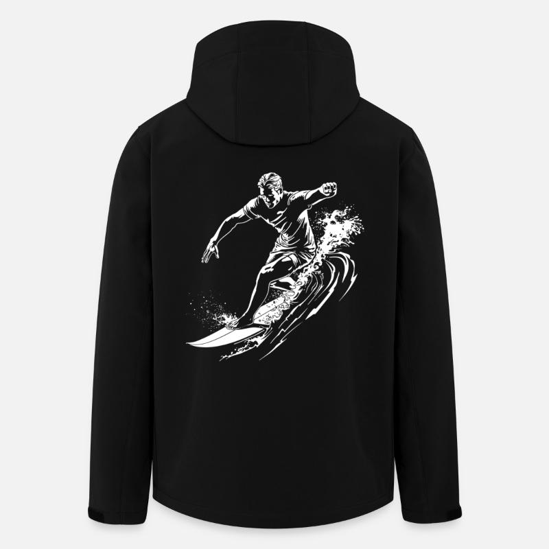 Surfing - Recycelte Männer Softshell-Jacke von Stanley/Stella - Schwarz