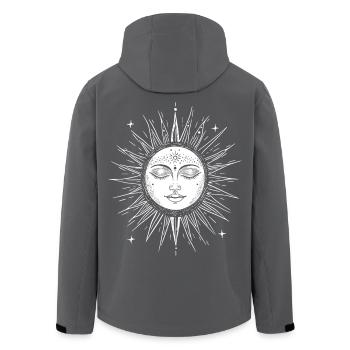 Boho Soleil Spiritualité Soleil Visage Bohème - Veste softshell homme en polyester recyclé Stanley/Stella - noir - Dos - AI Model Male 185 light (185cm)