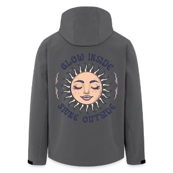 Soleil Visage Spiritualité Bohème Boho Soleil - Veste softshell homme en polyester recyclé Stanley/Stella - noir - Dos - AI Model Male 185 light (185cm)