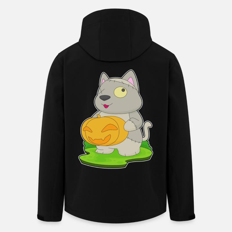 Katze Halloween Zombie - Recycelte Männer Softshell-Jacke von Stanley/Stella - Schwarz
