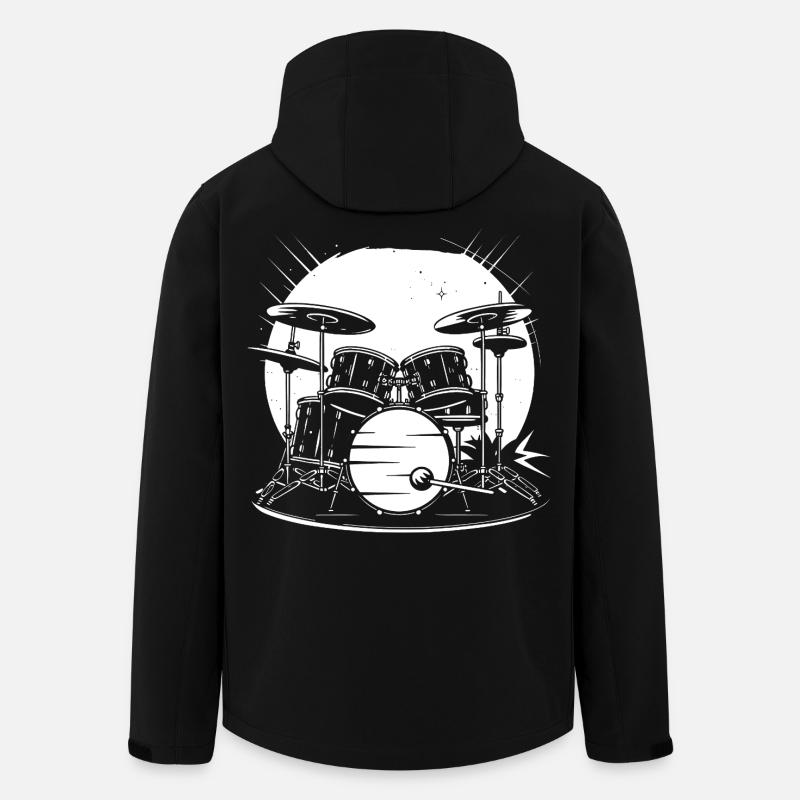 Drum Sketch - Men’s Recycled Softshell Jacket by Stanley/Stella - black