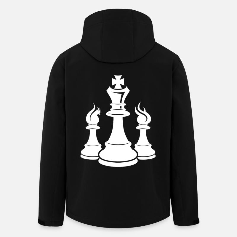 Dessin de pièces d’échecs - Veste softshell homme en polyester recyclé Stanley/Stella - noir