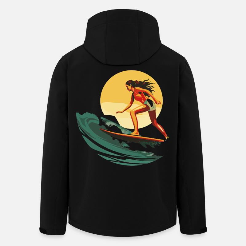 Surferin - Recycelte Männer Softshell-Jacke von Stanley/Stella - Schwarz