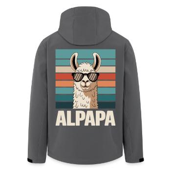 Papa Alpaga Papa Drôle Lama Cadeau de Fête des Pères - Veste softshell homme en polyester recyclé Stanley/Stella - noir - Dos - AI Model Male 185 light (185cm)