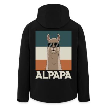 Papa Alpaga Papa Drôle Lama Cadeau de Fête des Pères - Veste softshell homme en polyester recyclé Stanley/Stella - noir - Dos - AI Model Male 185 light (185cm)