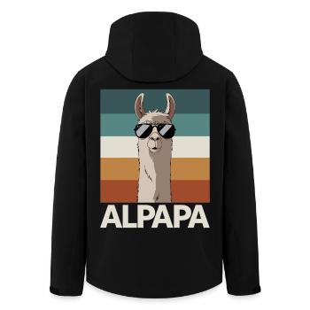 Papa Alpaga Papa Drôle Lama Cadeau de Fête des Pères - Veste softshell homme en polyester recyclé Stanley/Stella - noir - Dos - AI Model Male 185 light (185cm)