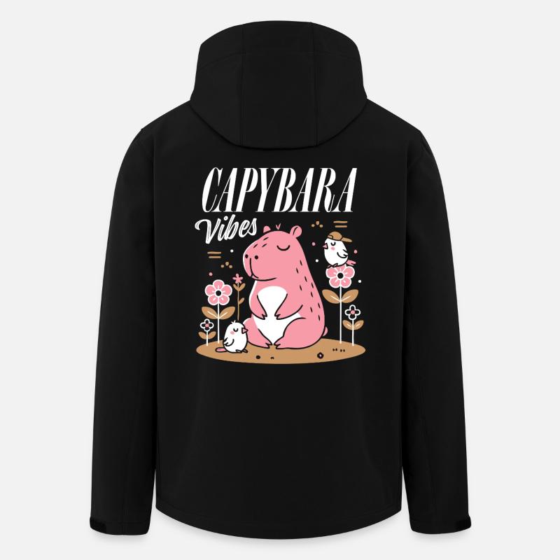 Relaxed Capybara Vibes - Men’s Recycled Softshell Jacket by Stanley/Stella - black