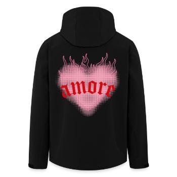 L’amour brûlant - Veste softshell homme en polyester recyclé Stanley/Stella - noir - Dos - AI Model Male 185 light (185cm)