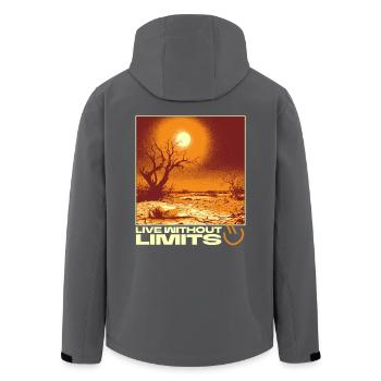 Live Without Limits – Surreal Desert Scene - Men’s Recycled Softshell Jacket by Stanley/Stella - anthracite - Back - AI Model Male 185 light (185cm)