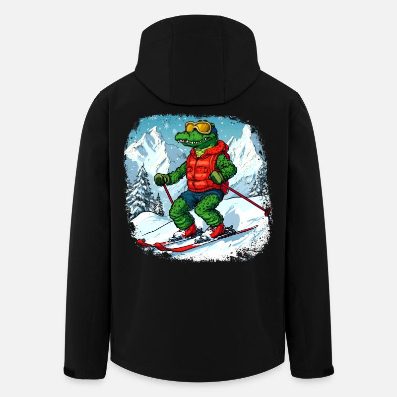 Krokodile Ski - Recycelte Männer Softshell-Jacke von Stanley/Stella - Schwarz