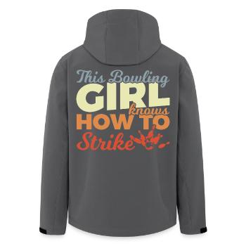 Bowling Girl - Men’s Recycled Softshell Jacket by Stanley/Stella - black - Back - AI Model Male 185 light (185cm)