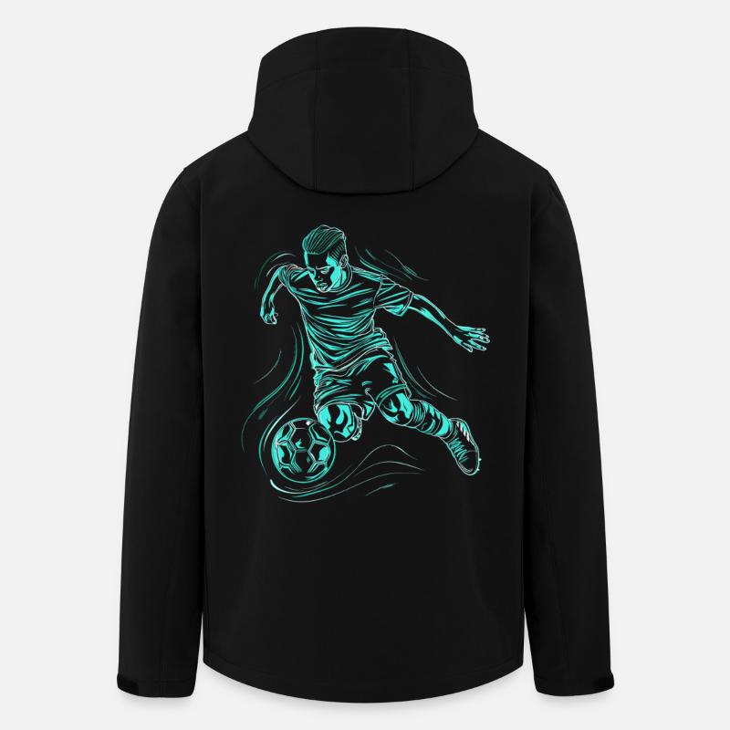 Fußballjunge Zeichnung - Recycelte Männer Softshell-Jacke von Stanley/Stella - Schwarz