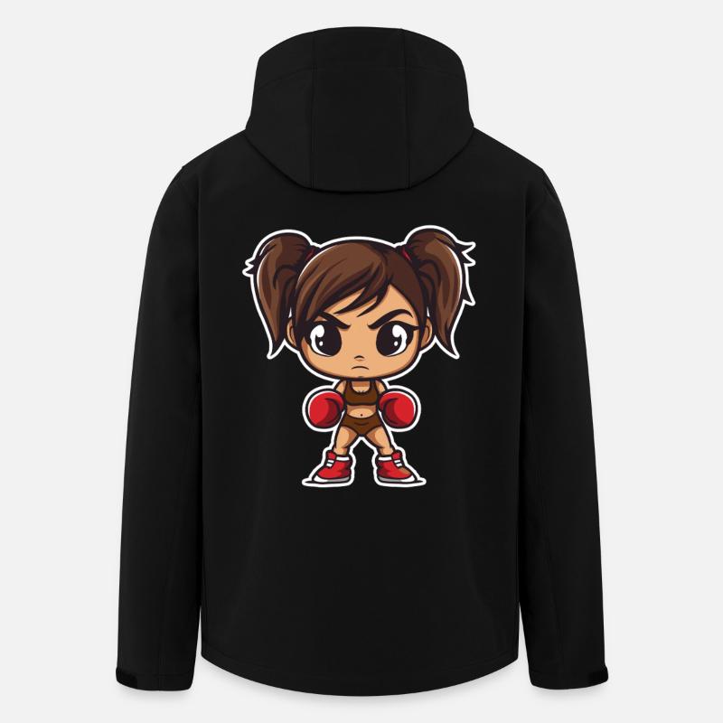 Boxen Mädchen Cartoon - Recycelte Männer Softshell-Jacke von Stanley/Stella - Schwarz