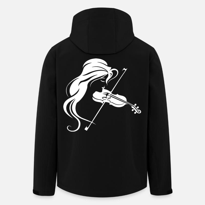 Dessin de fille de violon - Veste softshell homme en polyester recyclé Stanley/Stella - noir