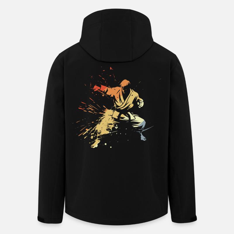 Karate Boy Graphic - Men’s Recycled Softshell Jacket by Stanley/Stella - black